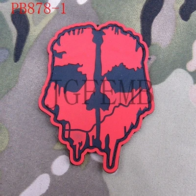 PB878 RED Призраки моральная, военная 3D ПВХ патч значки - Цвет: PB878 RED