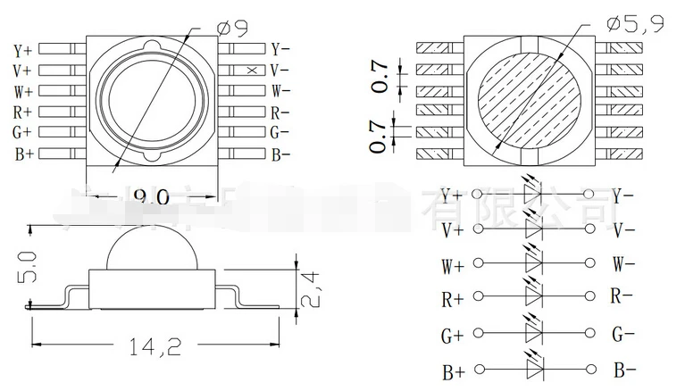 6x2 Вт 12 RGBWYV полноцветные светодиоды высокой мощности|diode sale|diode fastled diode 1w |
