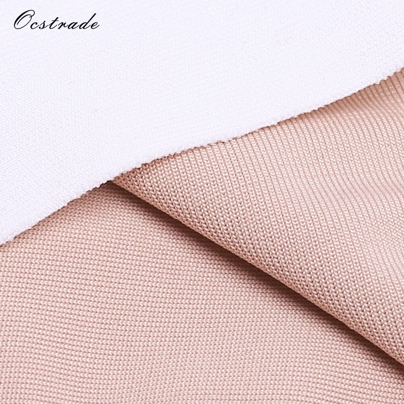 Ocstrade Vestido Midi Elegante Высокое качество Женская мода сексуальное черно-белое Полосатое облегающее Бандажное платье из вискозы с открытой спиной