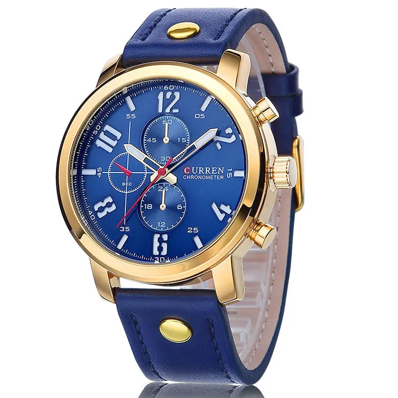 Часы CURREN Мужские спортивные деловые кварцевые с кожаным ремешком|wristwatch brand|wristwatch