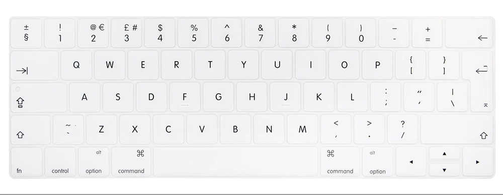 white Чехол-клавиатура для нового Macbook Pro retina 13 15 с сенсорной панелью, силиконовая для компьютерной клавиатуры - Цвет: white