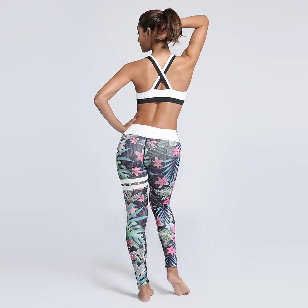 Высокое качество женские леггинсы мандала Омбре цветочный принт модные высокая