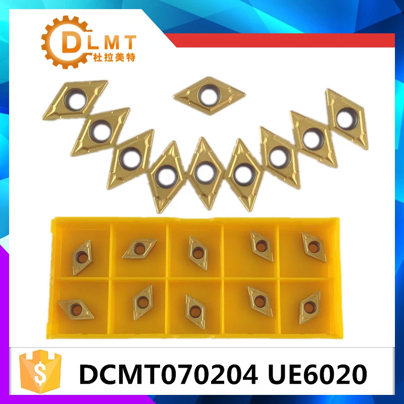 20 шт. DCMT070204 UE6020 внутренние токарные инструменты карбидные вставки режущий