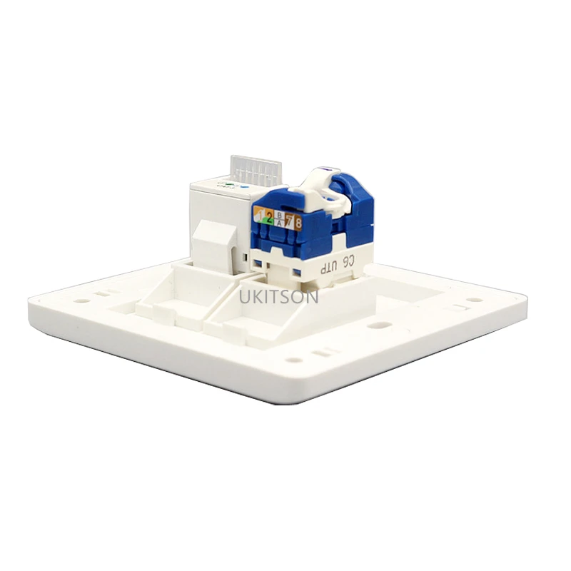 Новая белая Лицевая панель спиральная CAT6 RJ45 Сетевая розетка с CAT3 RJ11 телефонный