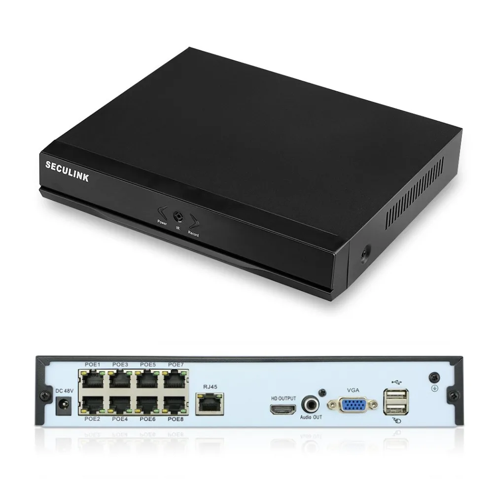

Сетевой видеорегистратор Seculink 4 канала 8 каналов PoE NVR 4 МП 5 Мп ONVIF сетевой видеорегистратор H.265 Обнаружение движения сжатие облако P2P пульт ди...