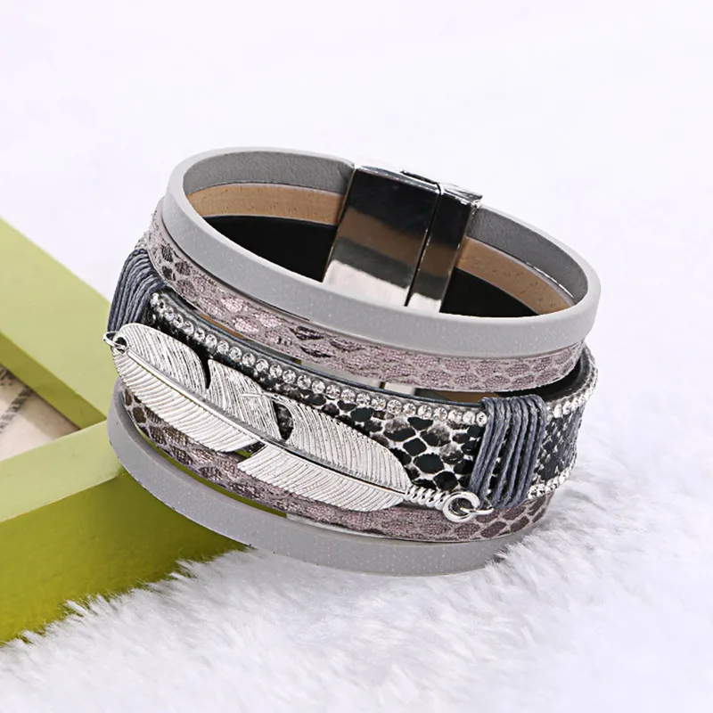 Новые модные браслеты из сплава большие кожи бижутерия для женщин|bracelet