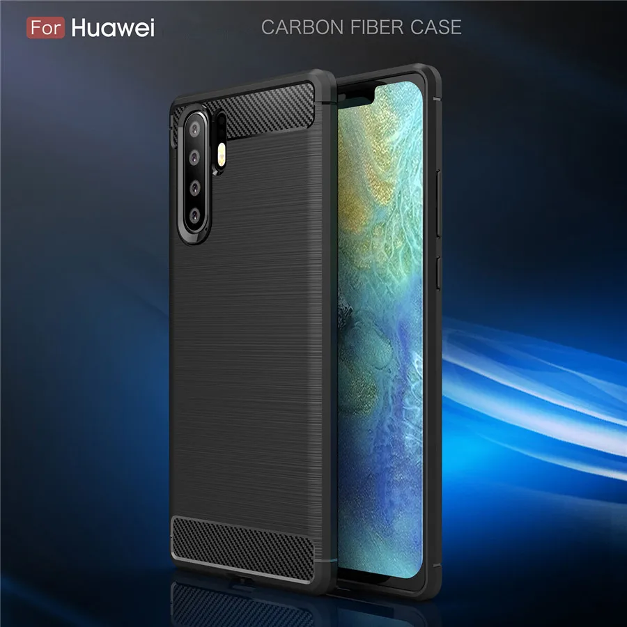 Чехол для Huawei P30 Pro противоударный чехол Lite бампер из углеродного волокна ТПУ