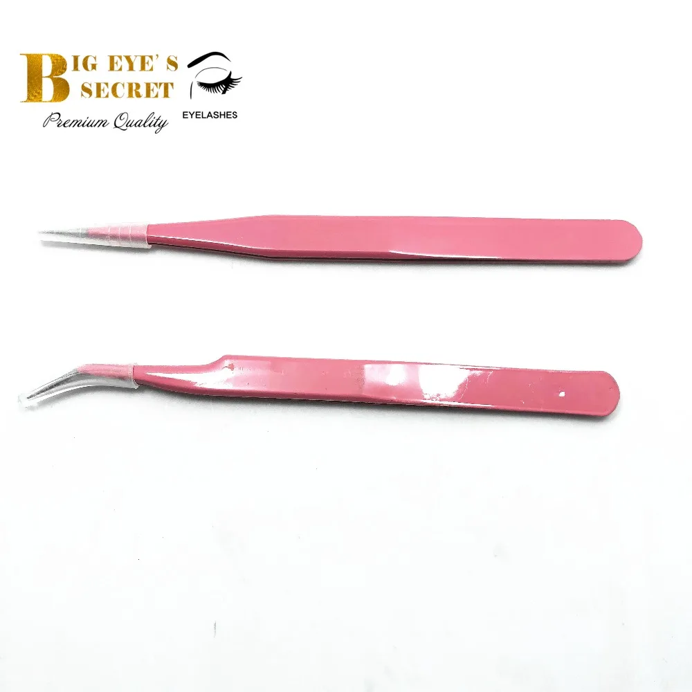 Makeup Tools 1 set rose pink Tweezers for Eyelash Extension portable Professional Stainless Steel Eyebrow tweezers Free shipping | Красота и