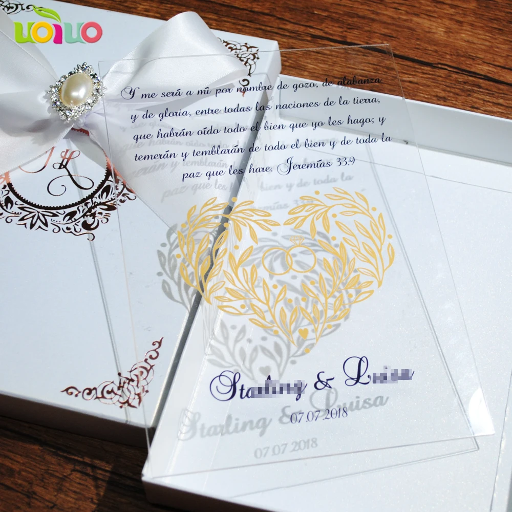 

Traditional laser cut gold acrylic invitation card personalize size lace invitation card model made in china