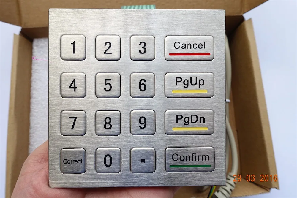 Водонепроницаемая Антивандальная 16 клавишная металлическая цифровая мини