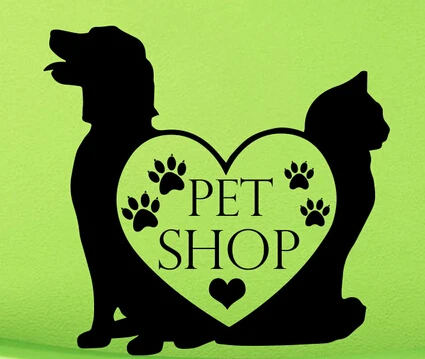 DCTAL Pet Shop виниловая наклейка на стену надпись табличке собака кошка настенное