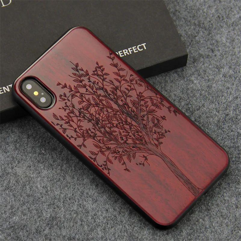 Для iPhone 7 8 Plus Xs чехол Дерево с уникальным натуральным деревом противоударный