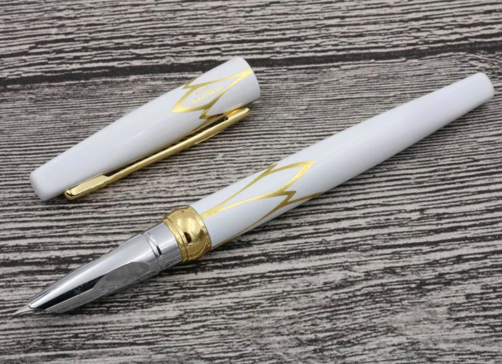 Financial fashion белая офисная Золотая новая перьевая ручка F nib