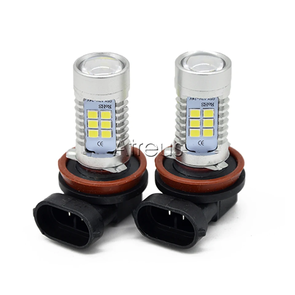 Atreus 2X Автомобильный светодиодный H11 9006 1156 1157 H4 H7 21SMD DRL Противотуманные фары 12 В с