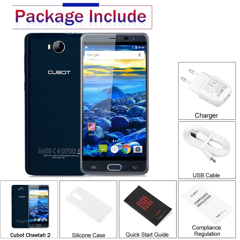 Cubot Cheetah 2 5.5 Inch FHD MT6753 Octa Core Smartphone 3GB RAM 32GB ROM Cell Phone Fingerprint Type C Android 6.0 Mobile | Мобильные