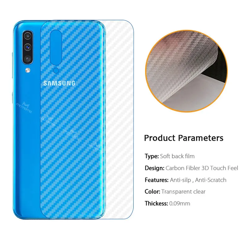 3D Защитная пленка для экрана из углеродного волокна задняя Samsung Galaxy A30 A50 полное