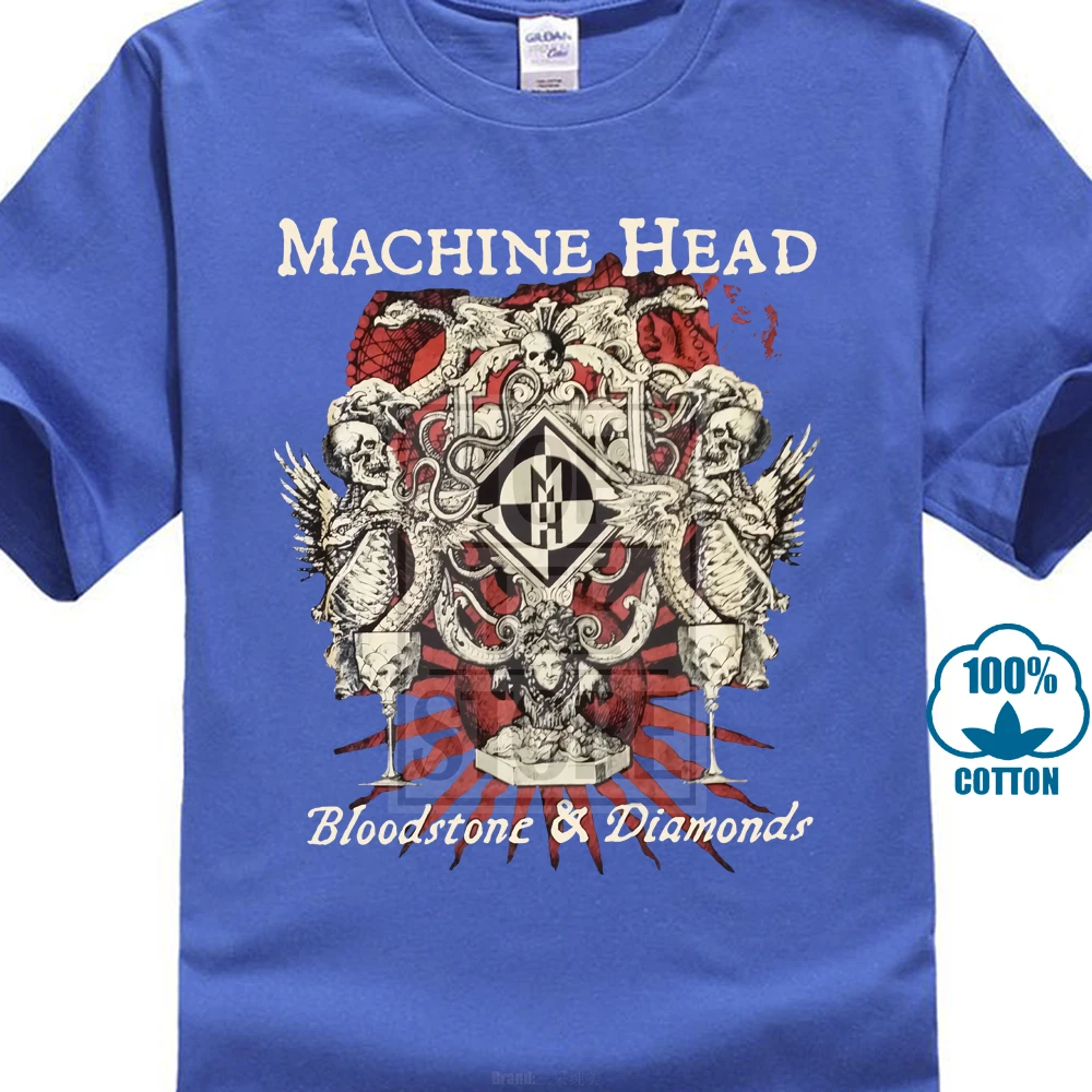 Синий Машина голова Bloodstone& Бриллианты футболка s m l Xl 2Xl Фирменная Новинка официальный - Цвет: Синий