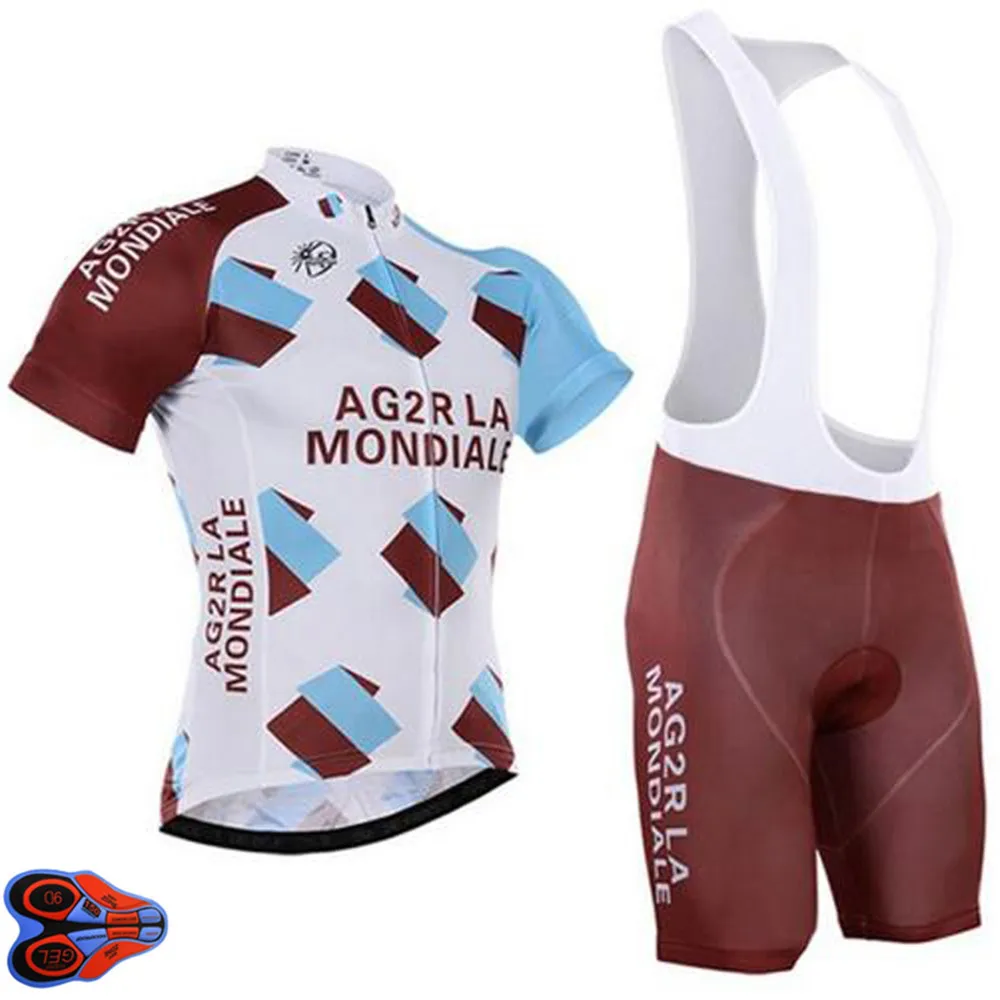 AG2R Велоспорт Джерси 2019 команда 9D гелевые велосипедные шорты набор Ropa Ciclismo