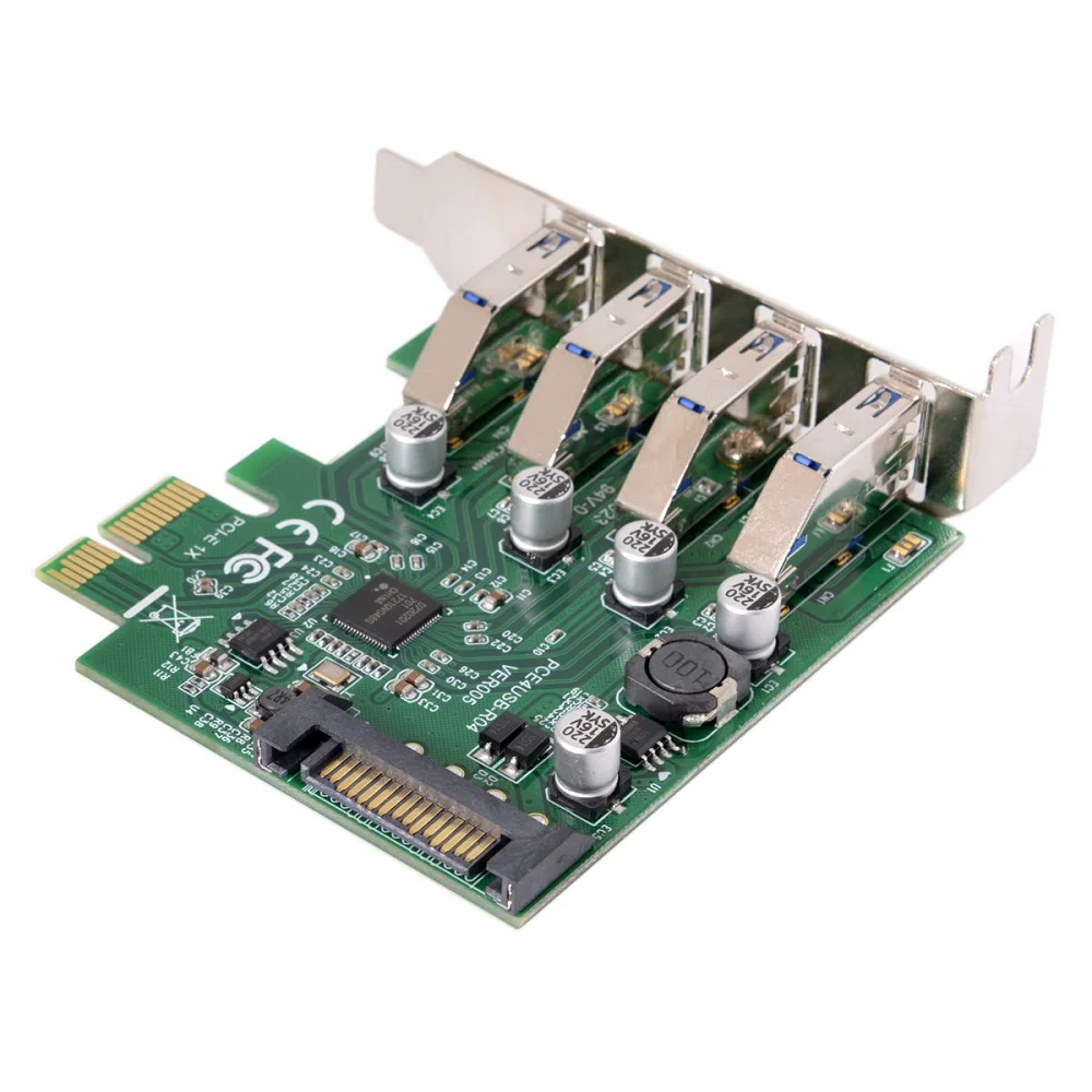 Плата расширения Cablecc с 4 портами PCI E на USB 3 0 5 Гбит/с|USB-хабы| |