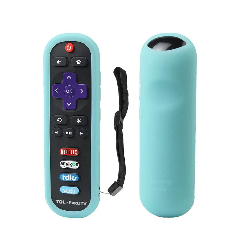 lightblue only case TCL Roku RC280 3600R чехол с пультом дистанционного управления SIKAI силиконовый ударопрочный защитный чехол RoHS протестированный материал для кожи анти-потеря - Цвет: lightblue only case
