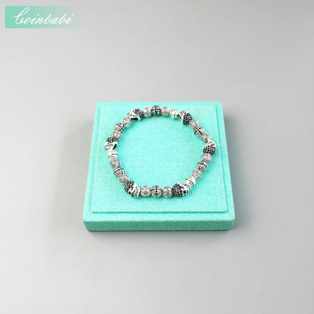 Skulls &amp Cross Hero Bead Elastic Bracelet bracelets new fashion jewelry silver-plate for Men Halloween party | Украшения и