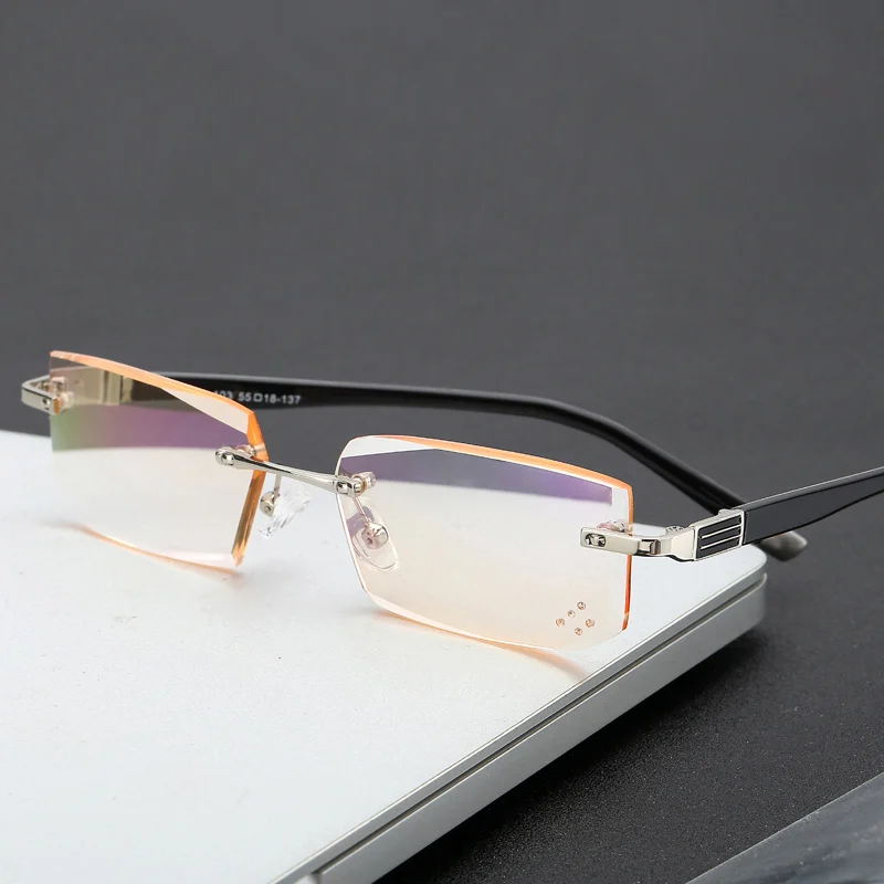 Новинка 2017 коричневые безободковые очки для чтения мужчин и женщин безрамочные