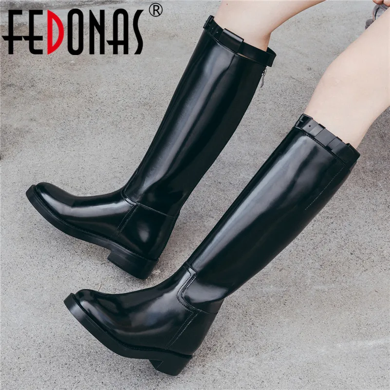 FEDONAS/2020 г. сезон осень зима теплые женские сапоги выше колена вязаные высокие из