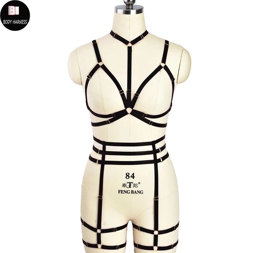 Черная обвязка для тела комплект укороченный топ женский бюстгальтер в клетку