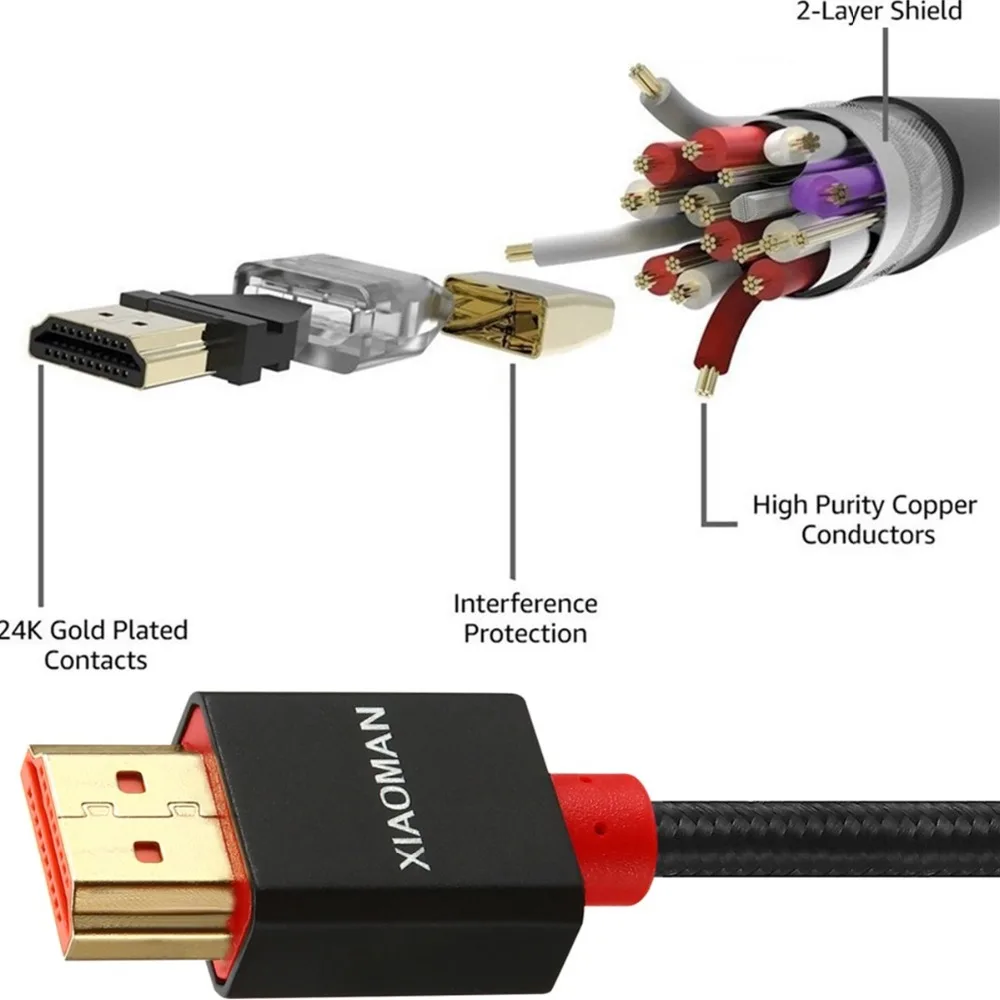 Кабель HDMI 2 0 4K 3D адаптер штекер 1 м 3 5 10 кабель для Nintendo Switch Xiaomi проектор Xbox TV