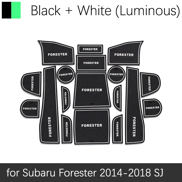 White Luminous Противоскользящий коврик для ворот резиновая подставка под кружку для Subaru Forester SJ MK3 аксессуары наклейки для автомобиля - Название цвета: White Luminous