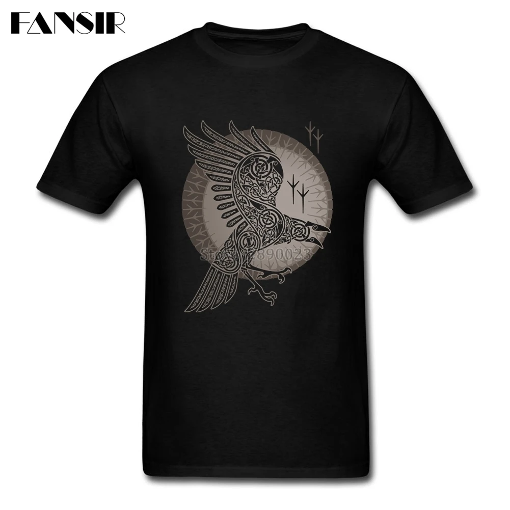 Футболка Swag мужская с вороном тенниска из 100% хлопка коротким рукавом одежда для