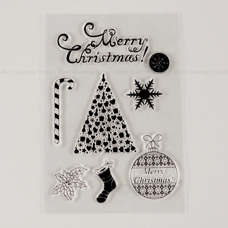 

Merry Christams Stamps Clear Christmas Scrapbooking Stamps and Card Making Stamps