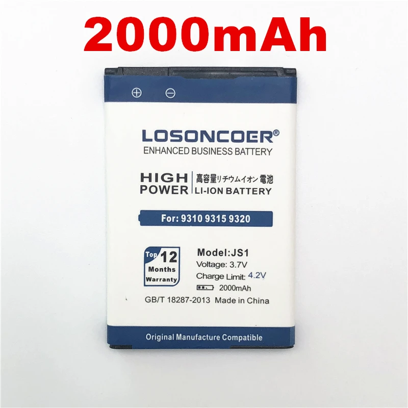 100% Оригинальный LOSONCOER 2000 мАч JS1 для Blackberry Curve 9230 9310 9720 9220 9315 9320 сменный литий ионный