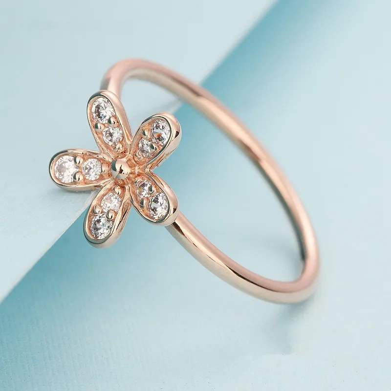 New spring collection rings for women 925 Sterling Silver Jewelry flowers and bow with rose gold anillos wedding | Украшения и