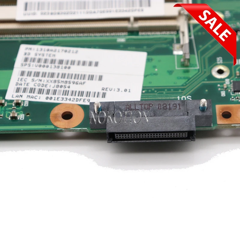 Материнская плата для ноутбука TOSHIBA Satellite L300 L305 V000138010 6050A2170201 GM965 GL960 Бесплатный процессор V000138040 V000138030 основная плата
