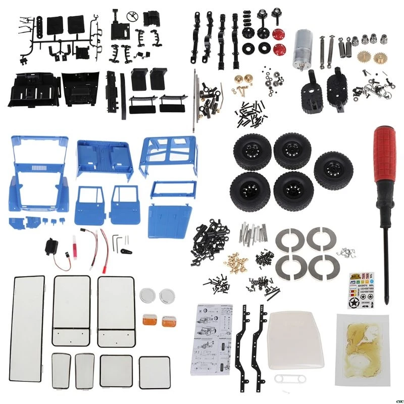 WPL C34 KIT/WPL C34 KIT версия 1:16 FJ40 4WD альпинистский внедорожник Грузовик пульт дистанционного управления автомобиля DIY аксессуары - Цвет: WPL C-34 KITM Blue