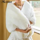 Зимнее пальто для свадьбы, болеро из искусственного меха, белые палантины для свадьбы, аксессуары для свадьбы, штаны с перьями, Sjaal, в наличии