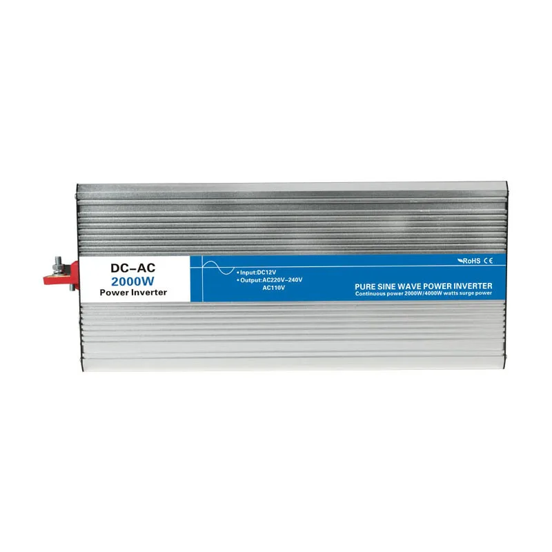 DC-AC 2000W Pure Sine Wave Inverter 12V To 220V Converters Voltage Off Grid Electric Power Supply LED Digital Display USB China |