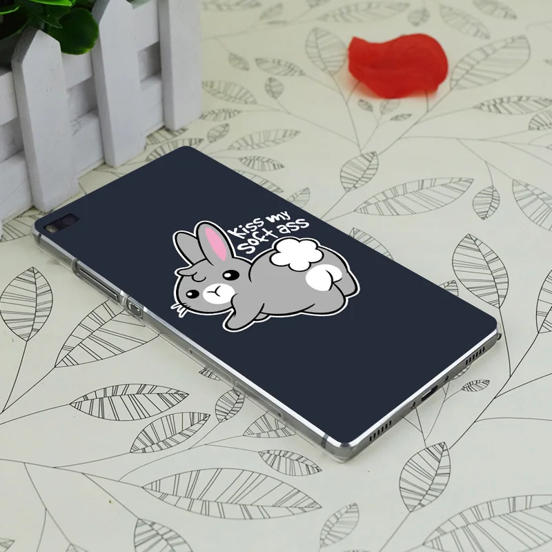 C3017 кролик мягкая попка Прозрачный Жесткий Тонкий чехол для huawei P 6 7 8 9 Lite Plus Honor 4C 4X