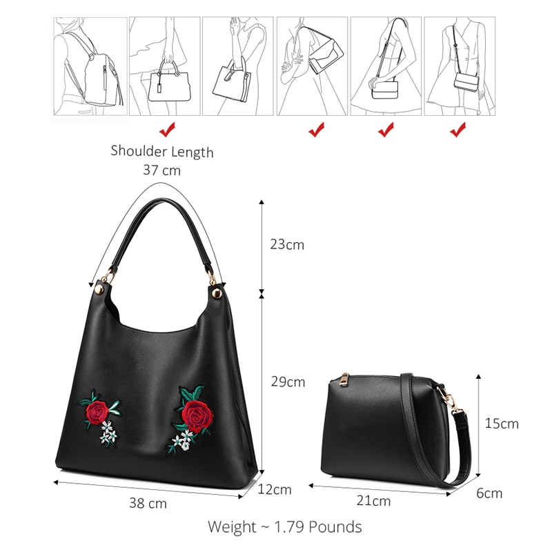 Женская сумка-мессенджер из ПУ кожи с вышивкой | Багаж и сумки