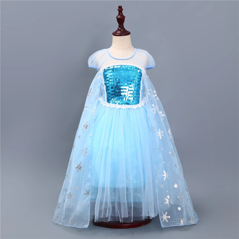 DAYLEBABY Girls Dress Elsa Party Vestidos Cosplay Girl Clothing Anna Snow Queen Print Birthday Princess Kids Costume | Детская одежда и
