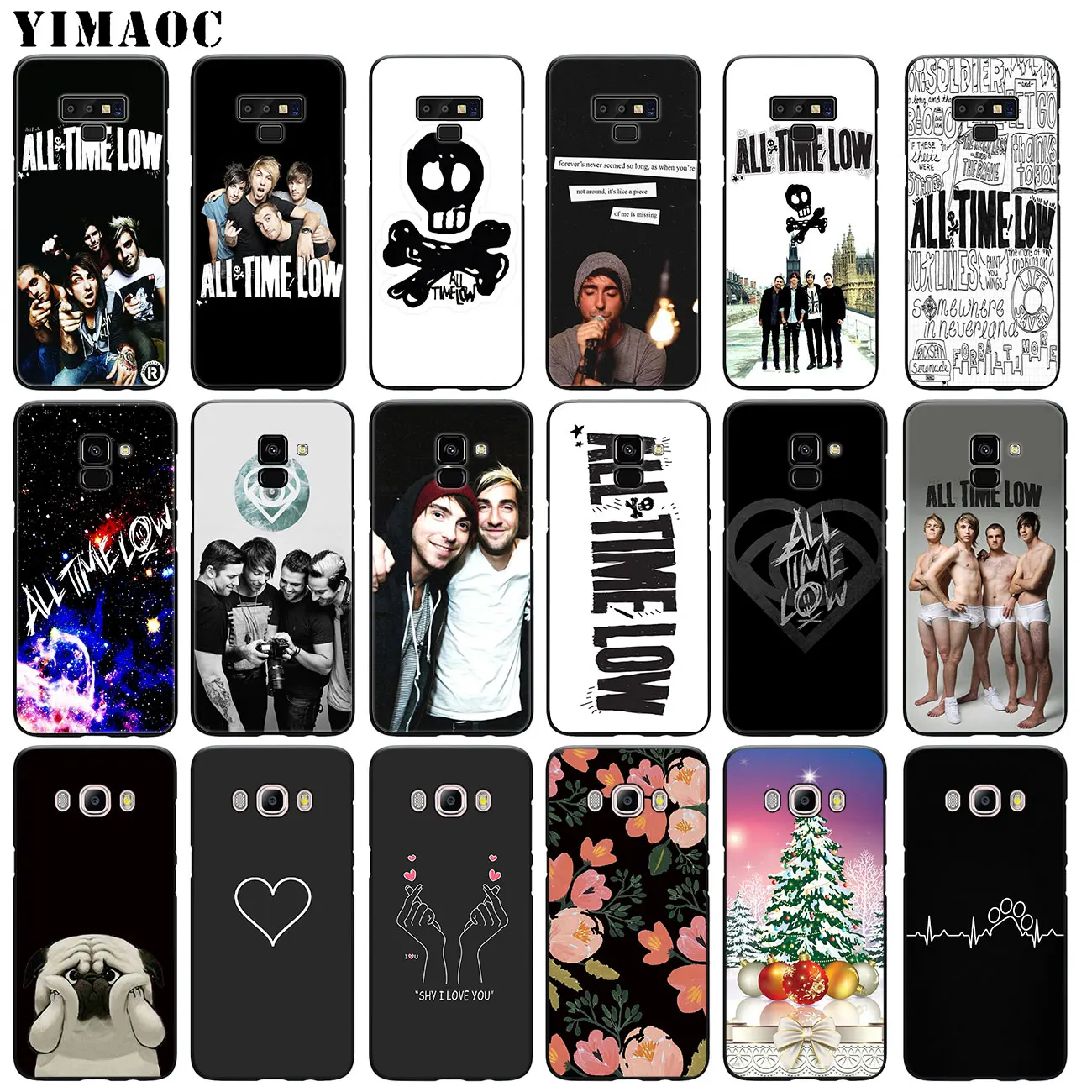Мягкий силиконовый чехол YIMAOC для телефона Samsung Galaxy A6 Plus A9 A8 A7 2018 A3 A5 2016 2017 черный Note