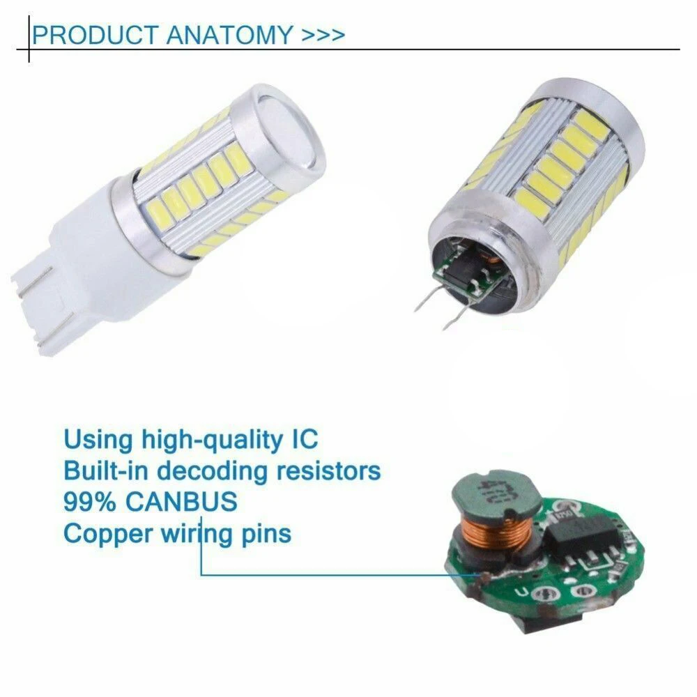 4 шт. автомобильные задние светодиодсветодиодный лампы 12 В 7440 7443 W21W 33SMD |