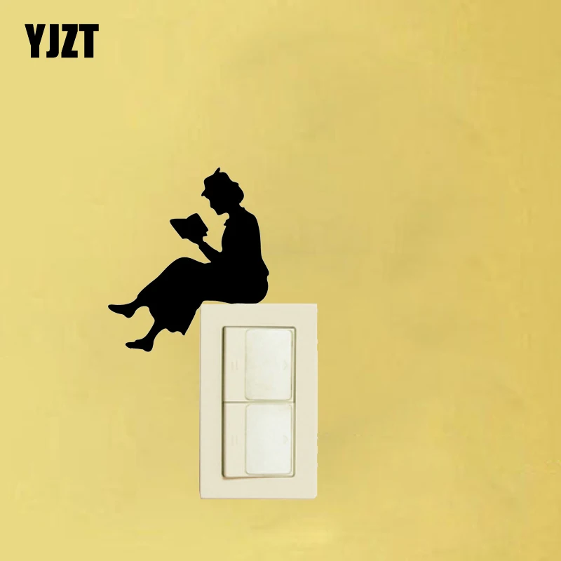 Женская книга для чтения силуэт виниловая наклейка на стену модный