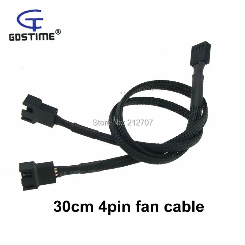 

3 PCS Motherboard Fan Cable 4pin PWM 1 to 2 Weaving Nets Power Adapter Cables 30cm