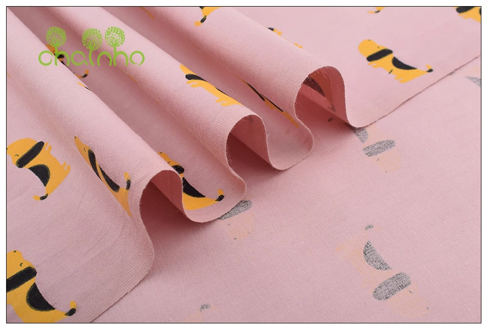 Chainho, 8 шт./лот, маленький розовый мультфильм, саржевая хлопковая ткань с принтом, Лоскутная Одежда для шитья и стеганого шитья для детей