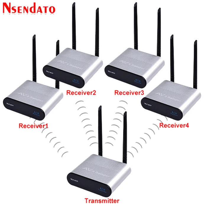 Measy AU680 749~ 770 МГц 100 м/аудио преобразователь Wi-Fi футов беспроводной передатчик приёмник 330 Extender адаптер для ПК DVD Mic усилители домашние - Color: 1TX 4RX