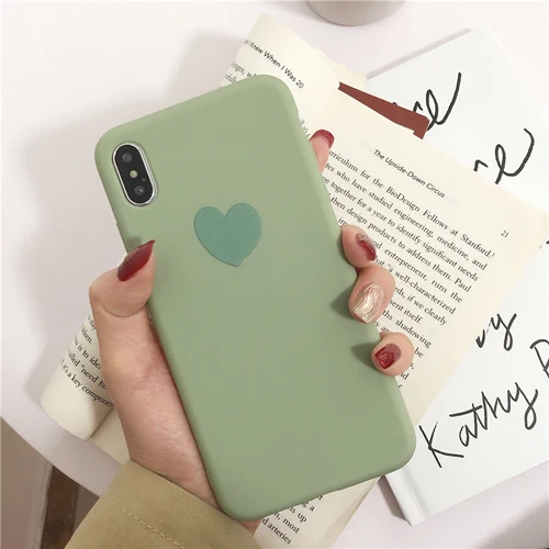 Green 2 LOVECOM пары чехол для телефона для iPhone 11 Pro Max XS Max XR 6 6S 7 8 Plus X корейский сердце карамельный цвет Мягкий ТПУ Телефон задняя крышка - Цвет: Green 2