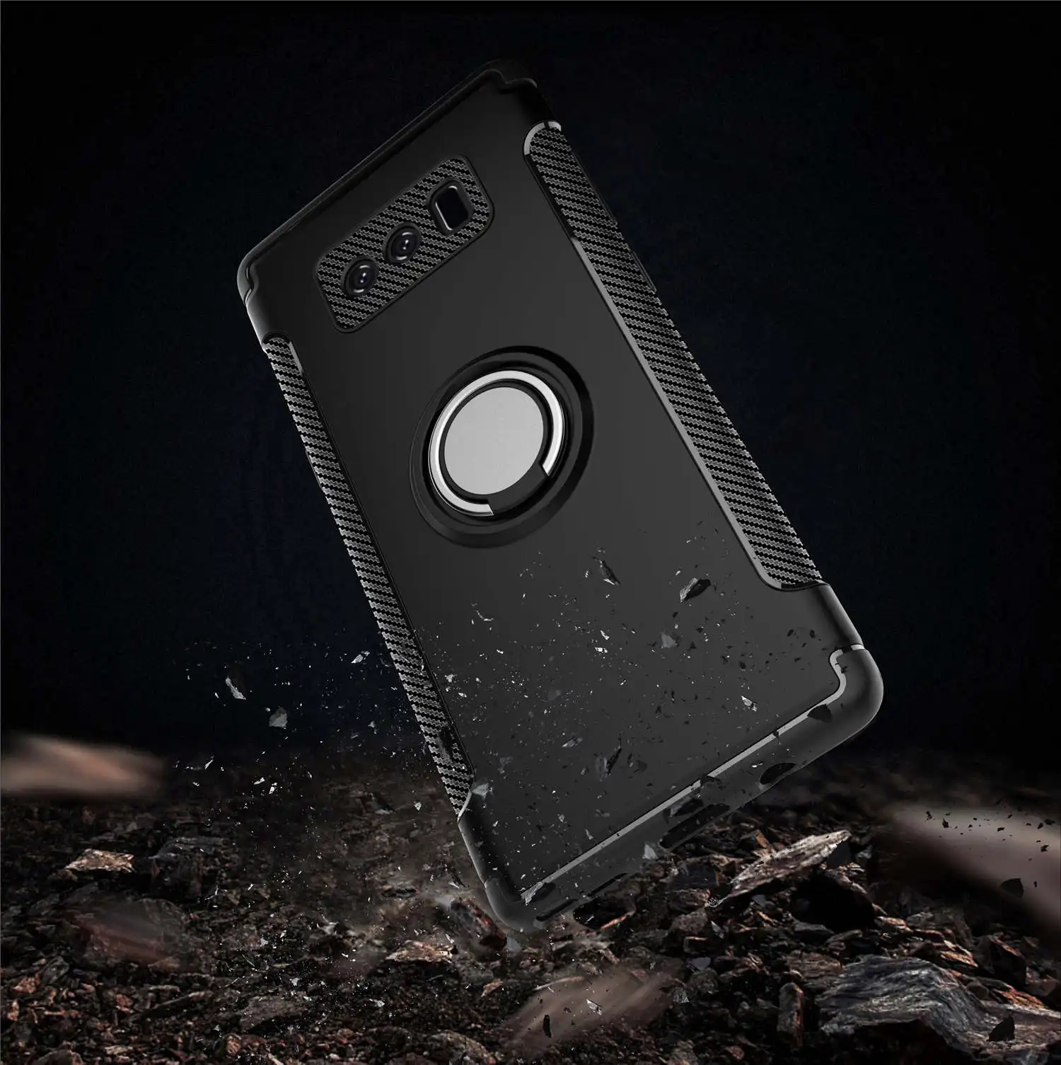 Phone Cases For Samsung Galaxy Note8 N950F N950FD Case Cover Car Holder Magnetic Suction Ring Bracket Shockproof Rugged Armor bq |