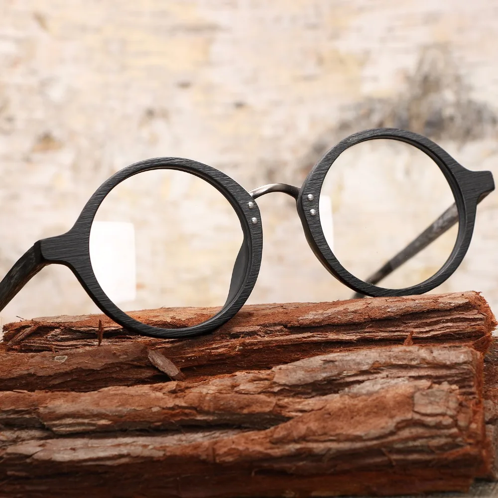 HDCRAFTER деревянные оправы для очков мужчин унисекс круглые прозрачные линзы очки